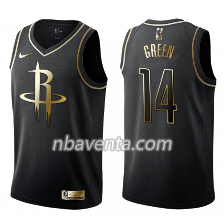 Camiseta Hombre Houston Rockets Gerald Green 14 Nike Negro Golden Edition Swingman